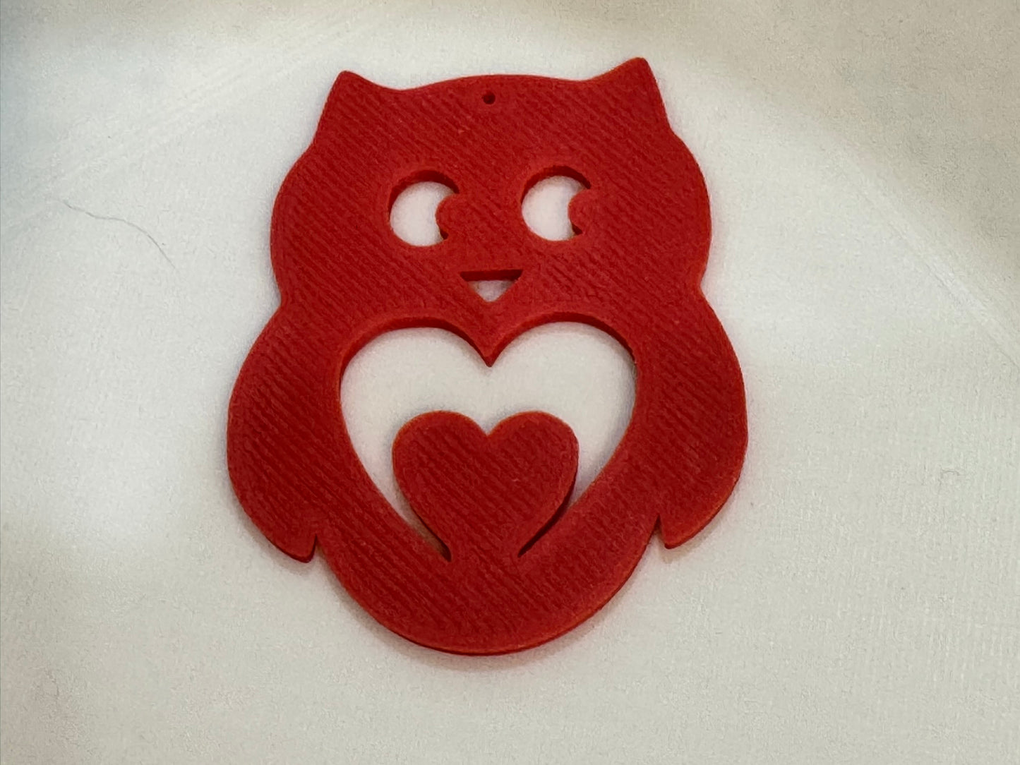 Owl with a Heart Keychain