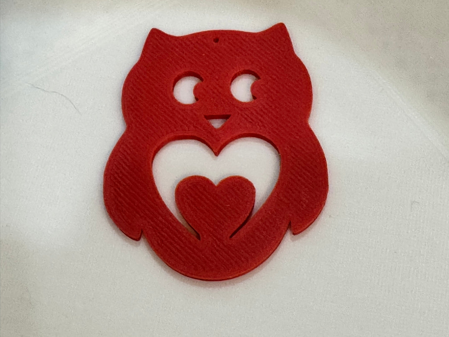 Owl with a Heart Keychain