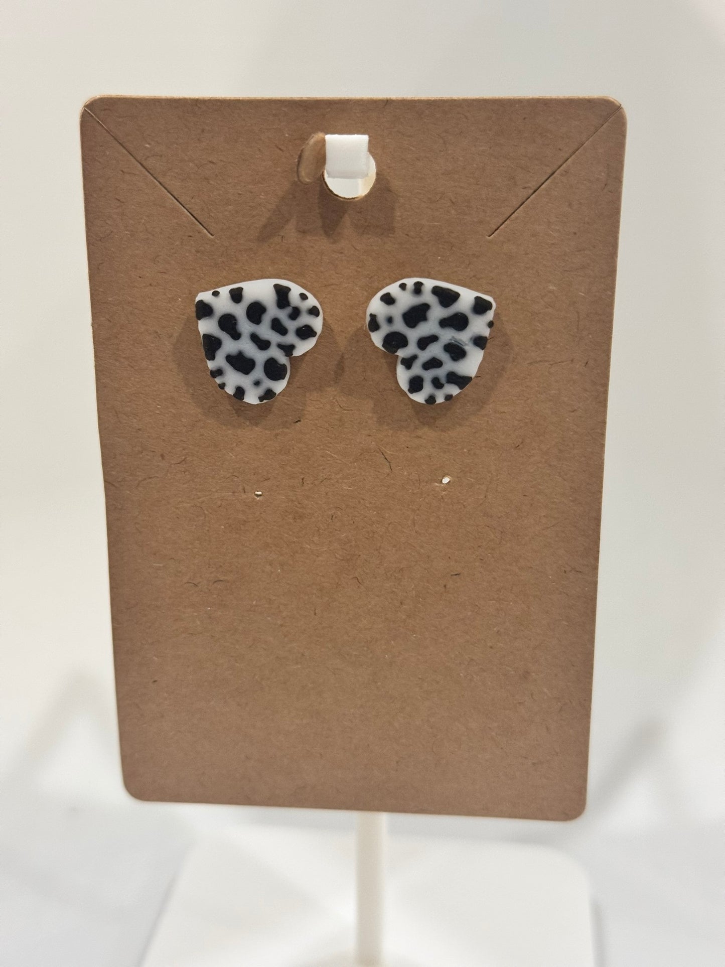 Animal Print Heart Earrings